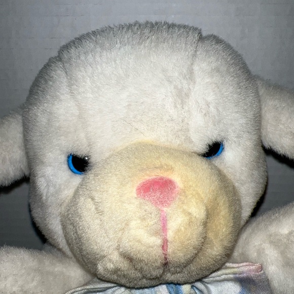 VINTAGE 1993 HAPPINESS AID TOY WELL MADE LAMB / SHEEP STUFFED ANIMAL PLUSH STAR - Picture 8 of 10